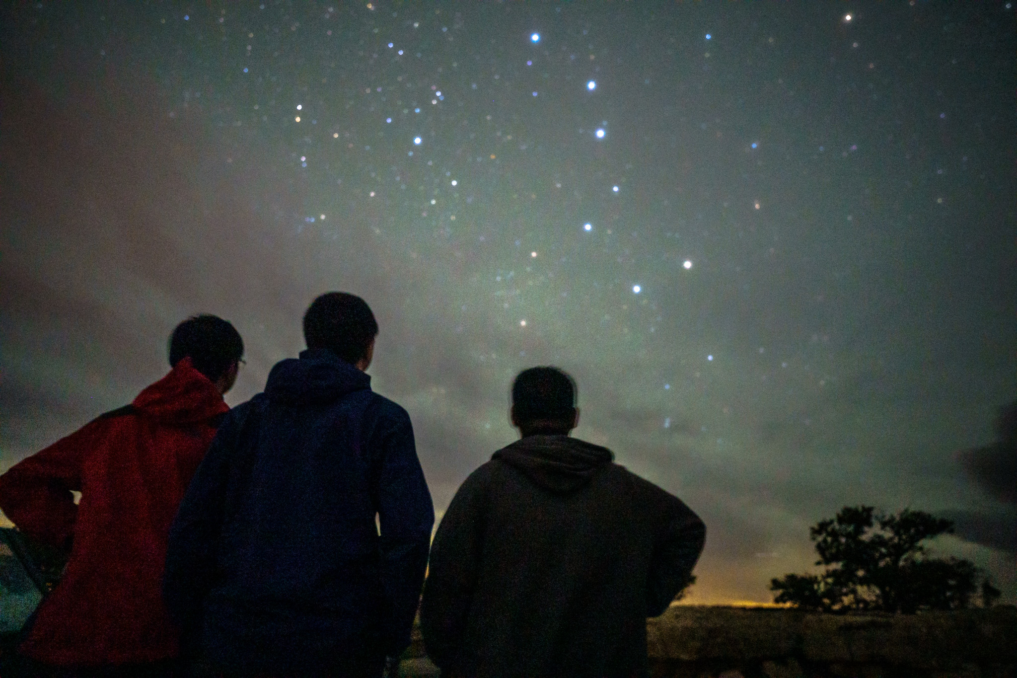 Posing for stargazing on the north rim of the Grand Canyon